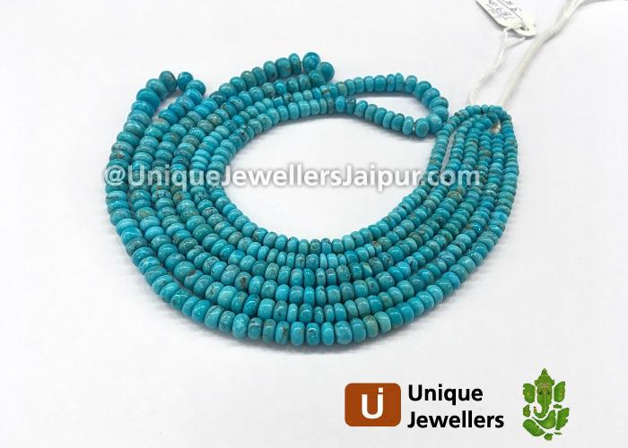 Sleeping Beauty Turquoise Smooth Roundelle Beads